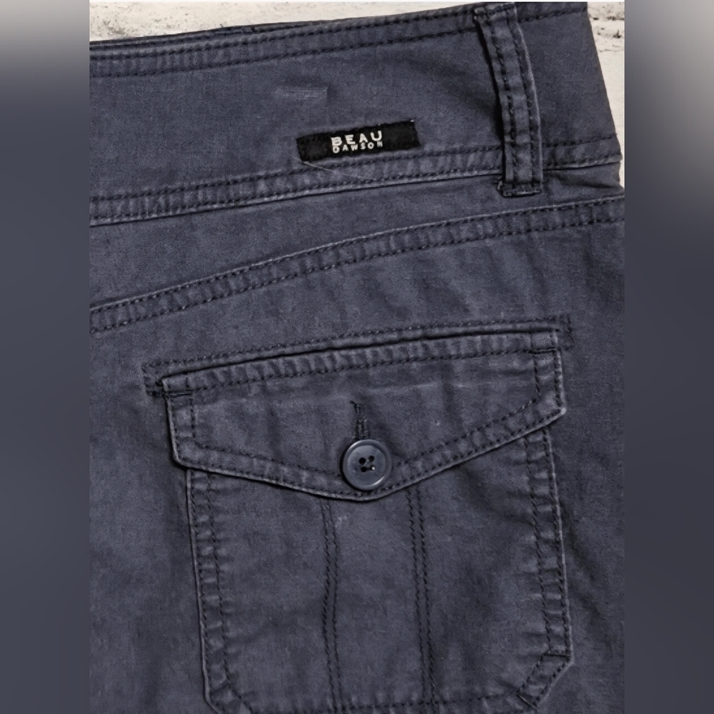 Beau Dawson Linen Blend Cargo Mini Skirt Gray Utility Womens 8 - Picture 6 of 7